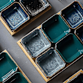 Miniatyrbillede 3 af 3: Keramisk Gitter Frugtplade Snackplade Serveringsfad Bakke Hjem Desktop Tørret