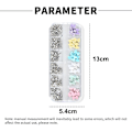 Miniatyrbild 2 av 5: Nagelkonst Pärla Platt Botten Pärla Nagel Charm Guld Silver Vit Halvrund Nagelkonst Tillbehör Nagel Diamant Mix style3
