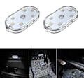 Miniatyrbild 1 av 5: 2-pack LED-innerbelysning för bil, vita stämningsljus för bilens interiör