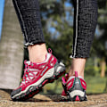 Miniatyrbild 5 av 5: Dam vandringsskor låga sneakers för utomhus spårning vandring promenader 3D6136 Red EU 40