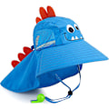 Miniatyrbilde 1 av 5: Solhatt for barn UPF 50+ Gutt Jente Beskyttelseshatt Bredbremmet Strandhatter med Mesh og Justerbar Hakestropp