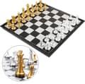 Schack & Dam Deluxe 2-i-1 Schack Med 36*36cm Magnetisk Fällbar Schackbräde Stor