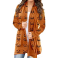 Miniatyrbillede 1 af 5: Dame Cardigan Langærmet Sød Afslappet Halloween Åben Front Cardigan Frakke Til Kvinder M 8