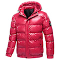Miniatyrbillede 2 af 5: Herre Skinnende Dunjakke Aftagelig Hætte Vinter Tyk Varm Pufferjakke Red 2XL