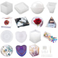 Miniatyrbillede 1 af 5: Epoxy Harpiks Formsæt, Silikonforme, Epoxy Harpiks Kit, Epoxyforme Inkluderende Sfærisk, Terning, Pyramide, Askebægre, Underlag, DIY Sæt Harpiksstøbe W