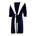 Miniatyrbillede 2 af 4: Fleece Badekåbe Dame Blød Morgenkåbe Hætte Fluffy Frotte Lang Badekåbe Blue 4XL