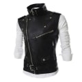 Miniatyrbild 2 av 5: Herr Läder Motorcykel Väst, Svart Ridning Biker Faux Läder Västar Black M