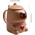 Miniatyrbillede 2 af 5: Capybara kaffekop, Capybara formet krus - 3D keramisk tekop Novelty kaffekrus med låg - Capybara vandkop til børn, voksne