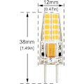 Miniatyrbillede 3 af 5: 3 stk. 3w 12v G6.35 LED-pære T3 / T4 / T5 Hætte G6.35 / Gy6.35 Sokkel Varm Hvid 3000k Erstatning for 30w Halogenpære [Energiklasse A++]