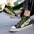 Miniatyrbilde 4 av 5: Herre Canvas Sko Mote Joggesko Lav Topp Tennissko Snøring Fritidssko 3D8770 Black EU 44