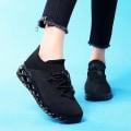Miniatyrbillede 4 af 5: Dame Sneakers Letvægts Åndbare Gåsko Atletisk Mode Løbesko 787 Black EU 41