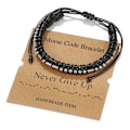 Miniatyrbild 1 av 5: Morse Code Alfanumerisk Par Armband Justerbara Armband Morse Code String ZJ8399-Never Give Up