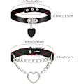 Miniatyrbillede 5 af 6: 4 Stykker Læder Choker Halskæde, Farverige Punk Style Gotiske Choker Halskæder PU Læder Choker Halskæder til Kvinder Tilbehør