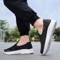 Miniatyrbillede 2 af 4: Herre Sneakers Letvægts Åndbar Sommer Komfortable Fritidssko 209 BlackWhite EU 42