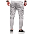 Miniatyrbillede 3 af 5: Mænds Cargobukser med Lommeflap, Snørelukning og Elastisk Talje Light Grey XL