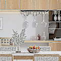 Miniatyrbilde 2 av 5: 2 Pakning 3 Rad Vinglassholder Under Skap Stamware Vinglassholder Glass Oppbevaring Henger Metall Organizer For Bar Kjøkken White-2PC