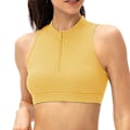 Pikkukuva 1 / 5: Naisten vetoketjulliset urheiluliivit, painijanselkä, langattomat, topatut joogaliivit YELLOW 2XL