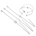 Miniatyrbillede 1 af 5: 5 stk./sæt Dame Armbånd Boho Pilform Krystal Lille Kæde Armring Dame Smykker