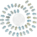 Miniatyrbilde 1 av 5: 1 Eske 100 stk. Fiskperler Bulk Glass Fiskperle Charm Sommer Hav Havdyr Spacer Perler Dobbeltsidig Små Fisk Løse Perler for Smykkelaging Perling