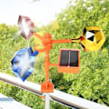 Miniatyrbild 4 av 5: Pinwheel Birds Scarer,Reflexive Bird Guards Windmill,Vinddrivna fågelskydd - Trädgårdspinwheel dekoration med 3 ST Prismor för båtar