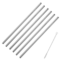 Pikkukuva 1 / 5: 6 ruostumattomasta teräksestä valmistettua pilliä, uudelleenkäytettävät metallipillit juomalaseihin, kuppeihin, mukeihin ja kylmiin juomiin silvery