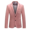 Miniatyrbillede 1 af 5: Herre Casual Fløjlsblazerjakke, Slim Fit To-knaps Sportsfrakke Pink L