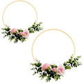 Miniatyrbillede 4 af 5: 12 Pakke 2 Størrelser Træ Bambus Blomsterkrans Macrame Håndværksringe Til DIY Bryllupskrans Dekoration, Drømmefanger Og Vægophæng Håndværk (6 Tommer)