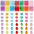 Miniatyrbillede 2 af 5: 6240 stk. Krystalperler 4 mm Bicone Perler Facetterede Akrylperler 24 Farver Regnbue Løse Perler Afstandsstykker