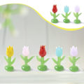 Miniatyrbilde 5 av 5: 5 stk. Håndlaget Glassblåst Mini Søte Blomster Planter Kunstfigurer Hjemmekontor Bordplate Hage Simuleringsplanter Dekorasjoner Bil Interiørpynt