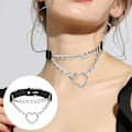 Miniatyrbild 3 av 6: 4 stycken Läder Choker Halsband, Färgglada Punk Stil Gotiska Choker Halsband PU Läder Choker Halsband för Kvinnor Accessoarer