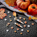 Miniatyrbillede 2 af 5: 1 Æske 1 Æske 200 stk. 5 Stilarter Halloween Cabochons Resin Ornamenter Spøgelse Græskar Flagermus Hætte Flad Bagside Scrapbog Udsmykning Charms til DIY Broche Ørering D