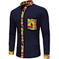 Miniatyrbild 2 av 5: Herr Casual Button Down Skjorta Långärmad Hipster Strand Skjortor Navy L