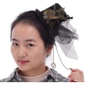 Miniatyrbilde 1 av 5: Victorian Steampunk Mini Hatt Hårklype for Kvinner (d) Black 1