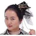 Pikkukuva 1 / 5: Victorian Steampunk Naisten Mini Silinterihattu Hiusklipsi (d) Black 1