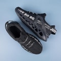 Miniatyrbillede 5 af 5: Herre Dame Sneakers Åndbare Løbesko Mode Sportssko 3D003 Black EU 48