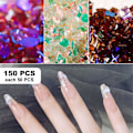 Miniatyrbillede 2 af 5: 3D Neglekunst Aurora Rhinestone Multi-form Blandede Neglekrystalhåndværk Skinnende Neglekunst Dekoration DIY Neglekunst Design Set4
