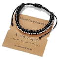 Miniatyrbild 1 av 5: Morse Code Alfanumerisk Par Armband Justerbara Armband Morse Code String ZJ8395-A New Chapter