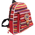 Miniatyrbillede 1 af 5: Børns Sød Rygsæk Pige Taske Farverig Hippie Casual Rygsæk Kvast Håndlavet Retro Boho Rejse Strandtaske Pige Gave (Rød)