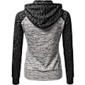 Miniatyrbillede 2 af 3: Hættetrøjer til Kvinder Farveblok Hættetrøje Basic Lynlås Jersey Jakke Langærmet Top Med Lommer Plus Størrelse Black grey M