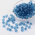 Pikkukuva 1 / 3: 200 kpl Läpinäkyviä akryylihelmiä, viistehiottu pyöreä, Dodger Blue, 8 mm, reikä: 1,5 mm