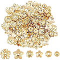 Miniatyrbilde 1 av 5: 180 stk. 6 Størrelser Perlehetter Avstandsperlehetter Rustfritt Stål Blomsterperlehette Avstandsstykker for Armbånd Halskjede Smykkefremstilling 5-10mm Diameter Gullfarget