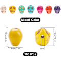 Miniatyrbillede 2 af 5: Halloween Kranie Perler Skelet Hoved Charms Glas Løse Spacer Store Hul Gennemsigtige Perler