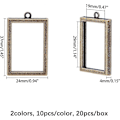 Pikkukuva 2 / 5: 1 Laatikko Olycraft Ristikko Pinnoitus Seos Valokuva Riipusmedaljongit Suorakulmio Sekaväri 37x24x4mm Reikä: 29x19mm 2 väriä 10kpl/väri 20kpl/laatikko
