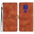 Blommig Läderfodral För Motorola Moto G9 / G9 Play / E7 Plus Brown