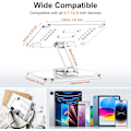 Miniatyrbillede 5 af 5: Akryl Tablet Stand Holder med 360 Graders Roterende Base, Foldbar Justerbar Transparent Tablet Holder til Skrivebord Hjem, Kompatibel med iPad Pro Air Mini