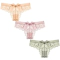 Miniatyrbillede 1 af 4: Dame Sømløse Trusser Hipster Bikini Lav Talje Usynlige Trusser 3-pak S