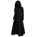 Miniatyrbillede 1 af 5: Dame Hætte High Low Drop Shoulder Lang Sweater Vintage Langærmet Fest M Black