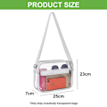 Pikkukuva 2 / 5: Kolmivärinen 25*23*7cm PVC Läpinäkyvä Olkalaukku Kannettavaan Matkustamiseen white
