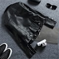Miniatyrbild 5 av 5: Dam Pu Casual Bikerjacka Faux Läder Tunn Punk Fashion Ytterkläder Svart XL