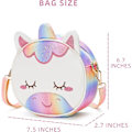 Miniatyrbillede 3 af 5: Lille Pige Crossbody Taske Småbørn Pung Taske Læder Baby Rygsæk til Børn Piger (Pink Blå Regnbue)